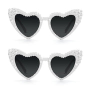 Occhiali da Sole a Forma di Cuore - Design Retro a Cateocchia - 2 Pezzi - Leggero - Ideali per Feste