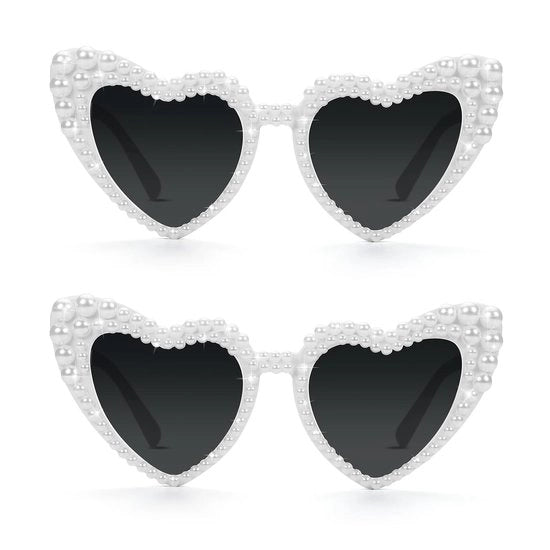 Occhiali da Sole a Forma di Cuore - Design Retro a Cateocchia - 2 Pezzi - Leggero - Ideali per Feste