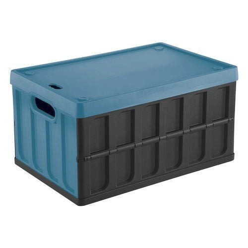 Tontarelli IN7355 Cargo Cesta Pieghevole con Coperchio 46L portata 34 Kg colore Nero e Blu
