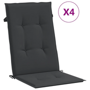 Cuscini per Sedie 4 pz | Cuscini per sedie Neri 120x50x3 cm in Tessuto