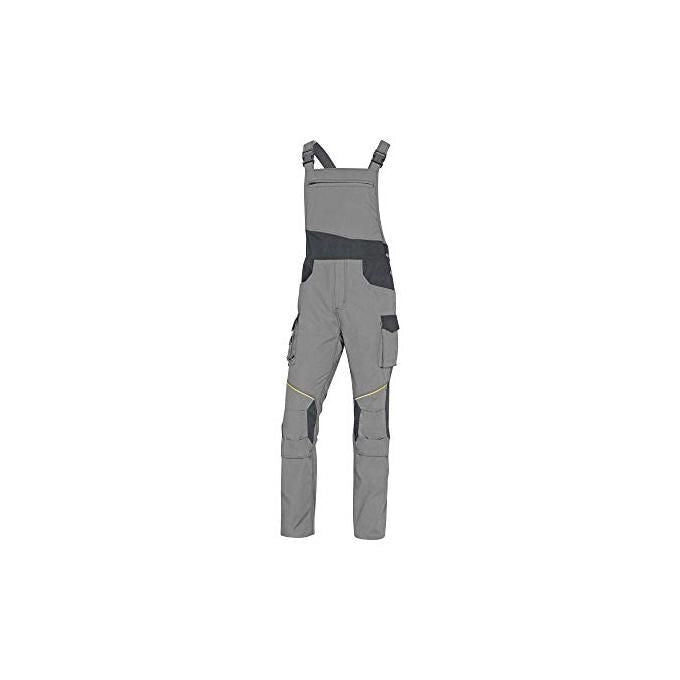 Delta Plus MCSA2GRXX Mach2 Corporate Salopette da Lavoro Ripstop 65% poliestere 35% cotone 260 g-m² 10 tasche regolabili con rinforzi e pannelli riflettenti taglia XXL colore Grigio Chiaro Grigio Scuro