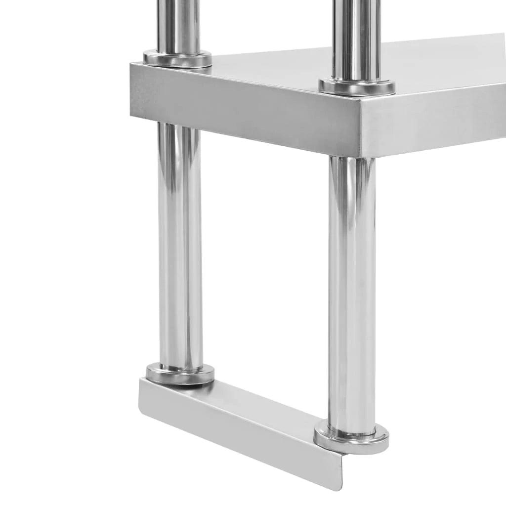 Ripiano da lavoro in acciaio inox a 2 ripiani 120 x 30 x 65 cm 02_0000012