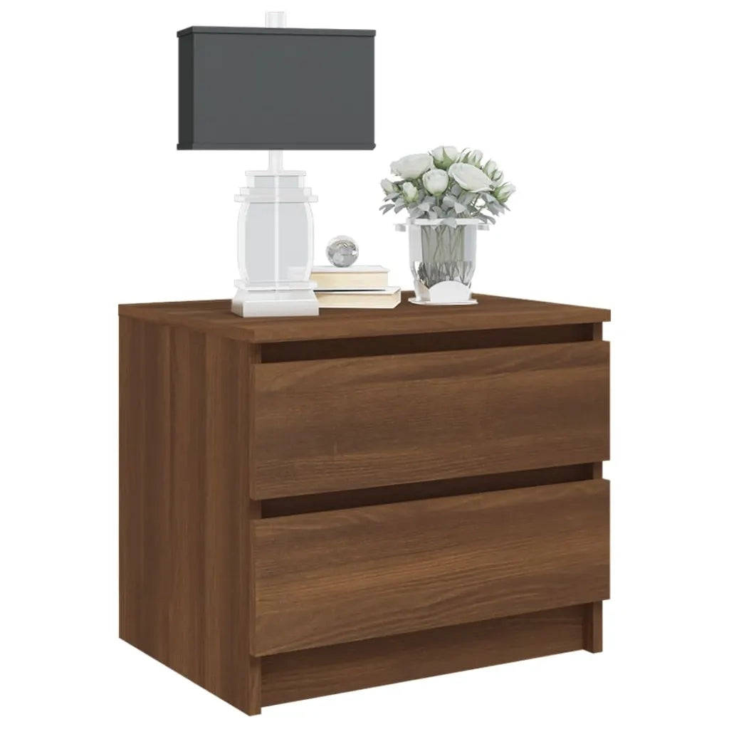 Comodini Rovere Marrone 2 pz 50x39x43,5 cm in Legno Multistrato cod mxl 30369