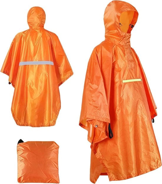 Impermeabile poncho con cappuccio per donne - ideale per camminare, campeggiare e andare in bicicletta