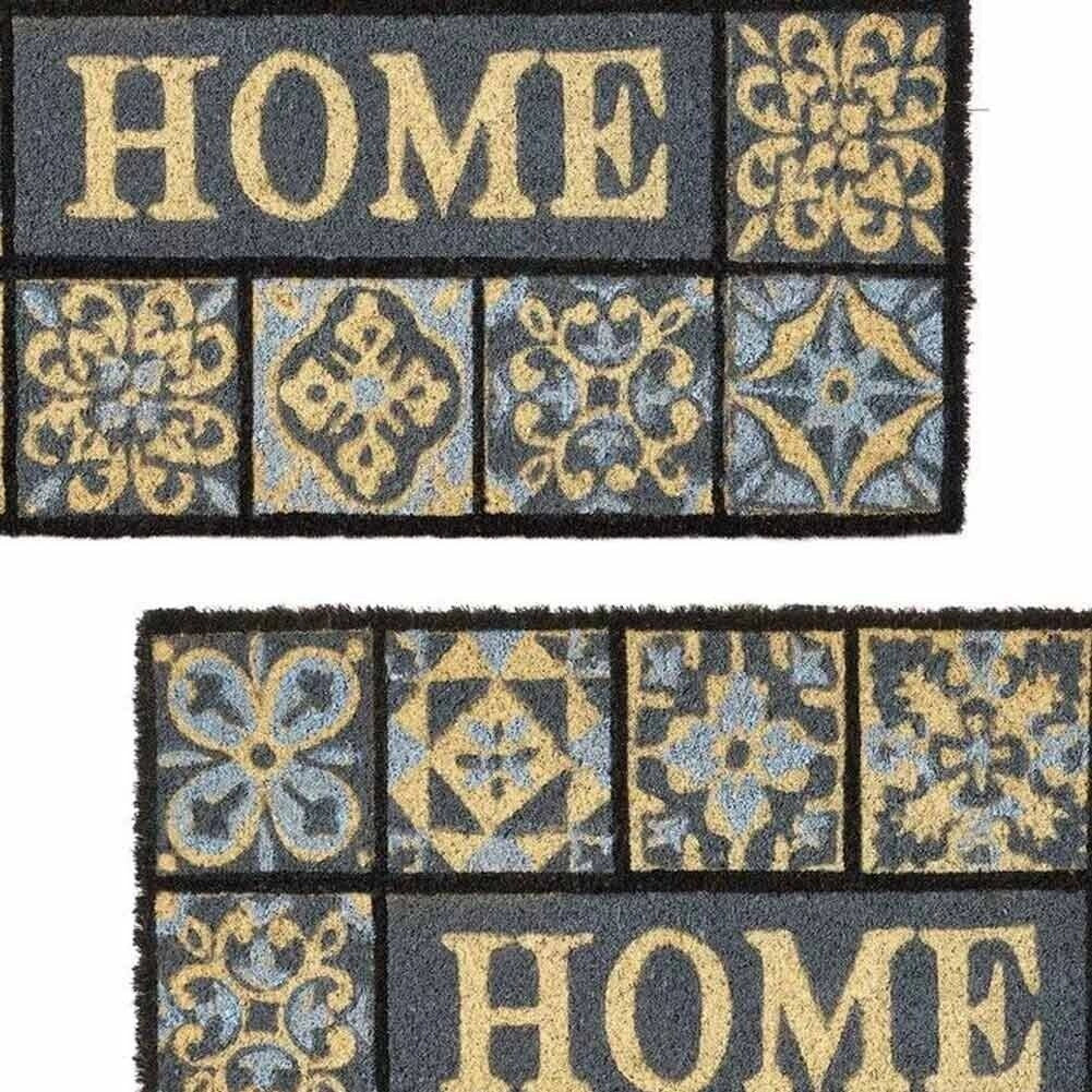 Zerbino Tappeto Ingresso Stile Mosaico Antiscivolo Fibra di Cocco Rettangolare
