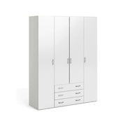 Guardaroba grande Amoruccio, Mobile camera da letto, Cabina armadio portabiti, Armadio appendiabiti, 154x50 h200 cm, Bianco lucido