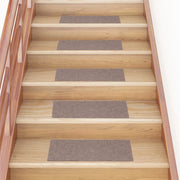 Tappetini per scale autoadesivi 15 pz 60x25 cm marrone chiaro rettangolari 326912