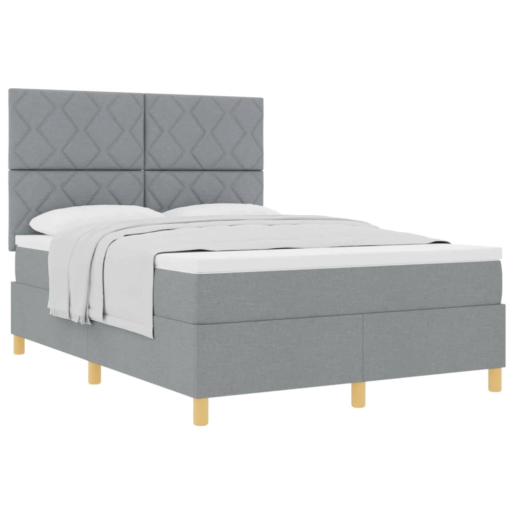 Letto a molle con materasso Grigio chiaro 140 x 200 cm Tessuto 3339700