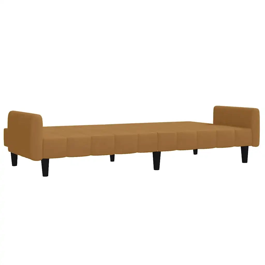 Divano letto | Sof¨¤ letto | Letto singolo a 2 Posti Marrone in Velluto
