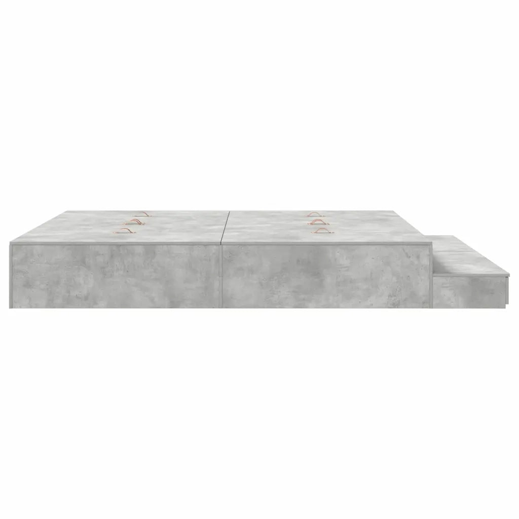 Struttura letto con contenitore con porta Grigio cemento 180 cm 3335664