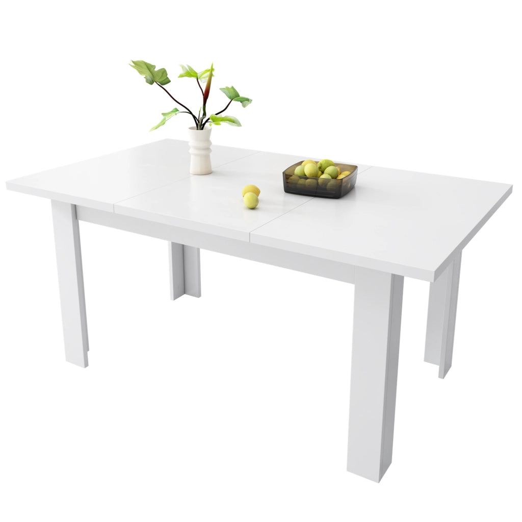 Tavolo da pranzo con contenitore nascosto 120x70 cm in MDF bianco
