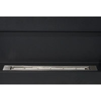 Camino a Bioetanolo da Parete 90x12x40 cm in Acciaio Inox Nero