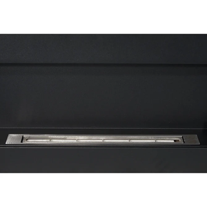 Camino a Bioetanolo da Parete 90x12x40 cm in Acciaio Inox Nero