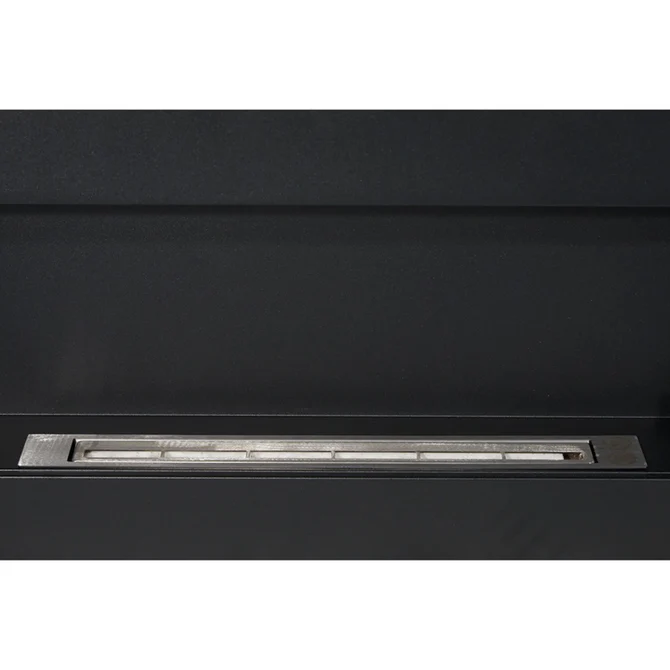 Camino a Bioetanolo da Parete 90x12x40 cm in Acciaio Inox Nero