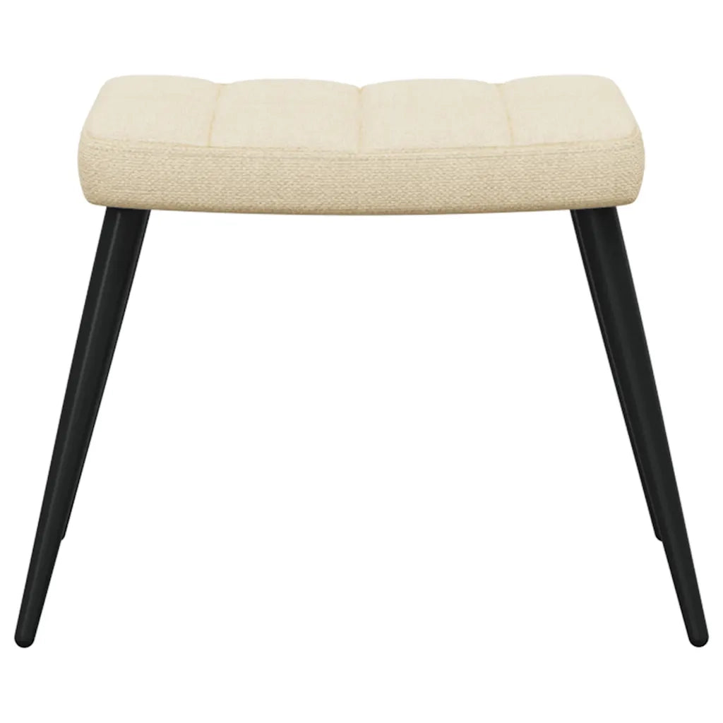 Poltrona | Sedia Relax con Sgabello Crema in Tessuto