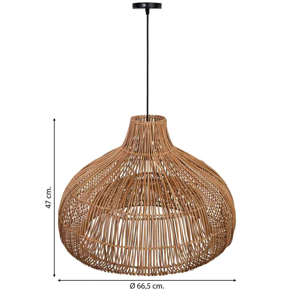 Lampada da soffitto in rattan marrone D66,5x47h cm