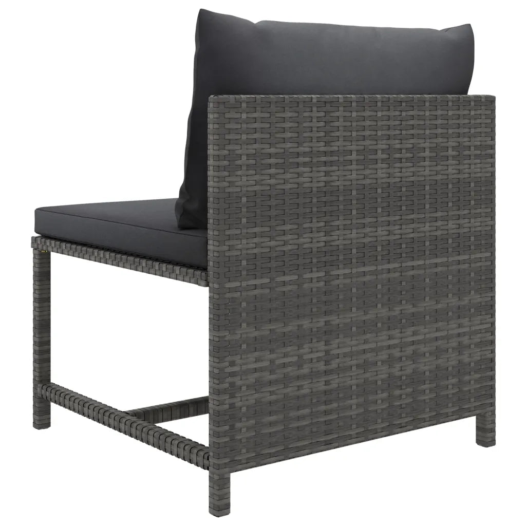 Set Divani da Giardino 6 pz con Cuscini in Polyrattan Grigio cod mxl 36277