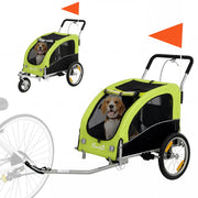 Rimorchio per Cani Pieghevole 2in1 ¨C Xylo ¨C Verde, Max 20kg