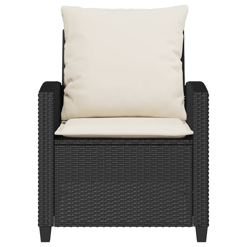 Set Divani da Giardino 4 pz con Cuscini Nero in Polyrattan CFW2110514
