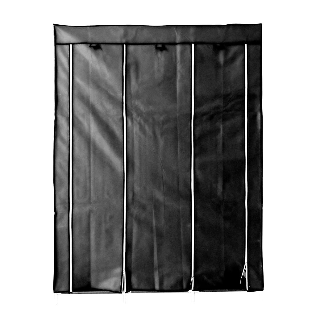 Armadio Spogliatoio In Tessuto Con Ante Con Cerniera Nyana Home Misure 170x130x45cm Colore Nero