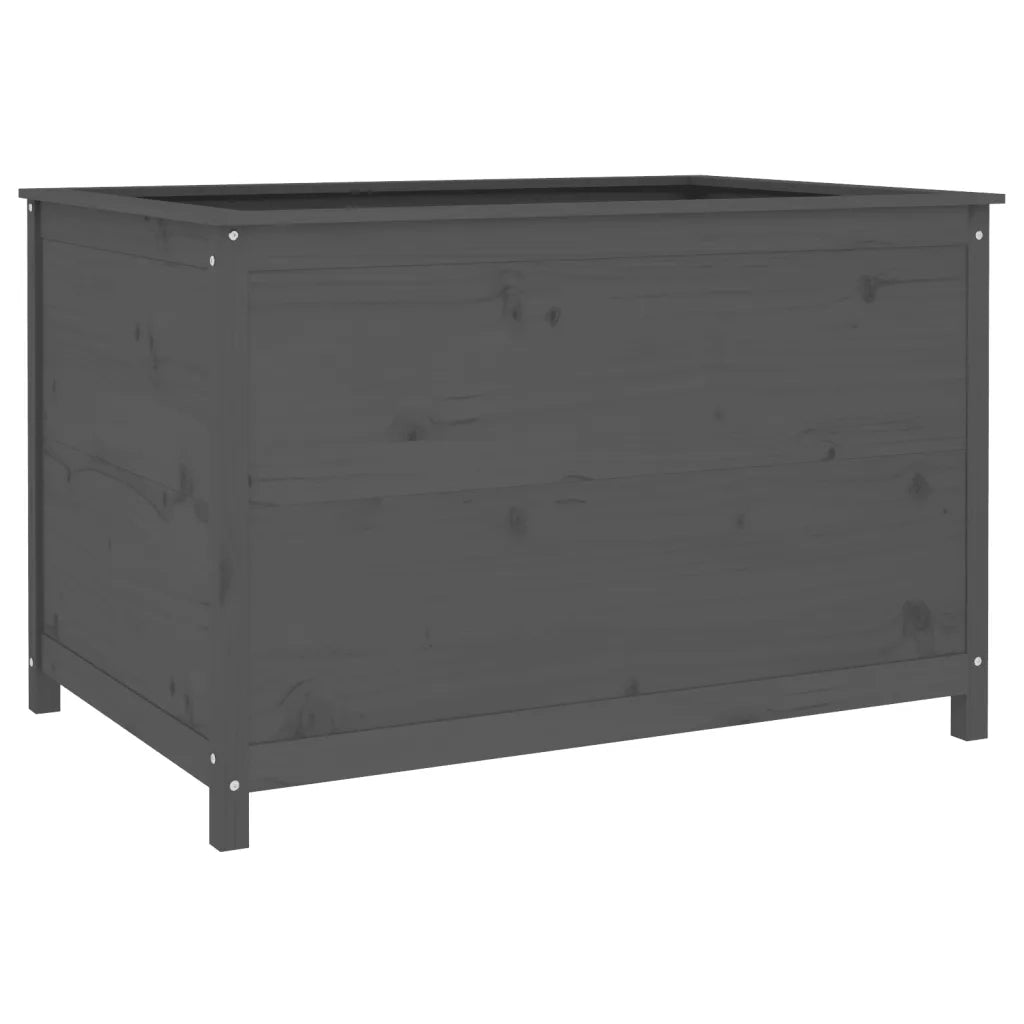 Fioriera Rialzata Giardino-Vaso da Esterno-Supporto per Vaso Grigia 119,5x82,5x78cm Massello Pino