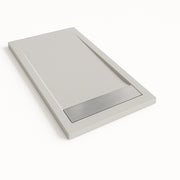 Piatto doccia Bidai con bordo 90X150 cm colore Grigio chiaro RAL 7035 griglia in Acciaio