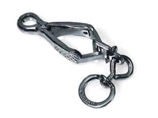 MOSCHETTONI PER GUINZAGLI A PINZA IN ACCIAIO NICHELATO- - mm.60 con asola da mm.12 - 5 pezzi