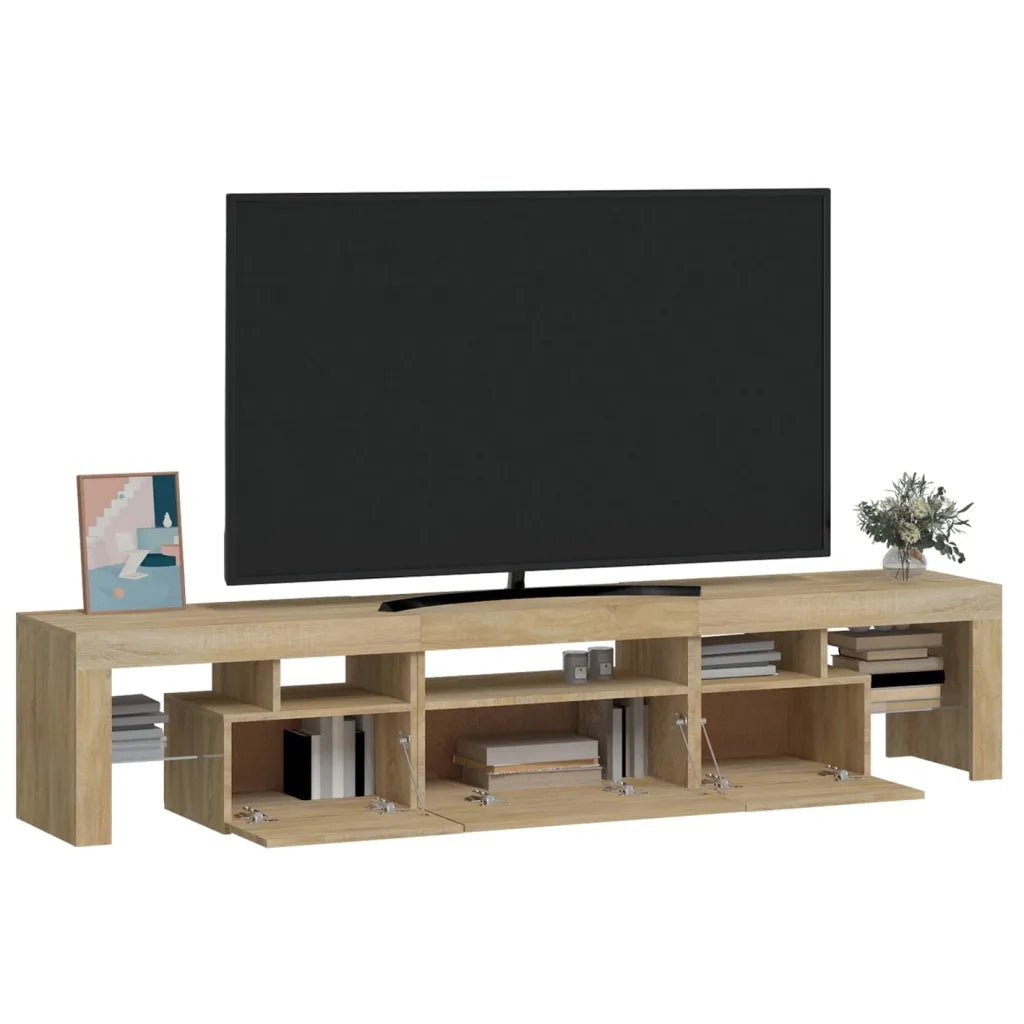Mobile Porta TV con Luci LED-Credenza per TV Rovere Sonoma 200x36,5x40 cm