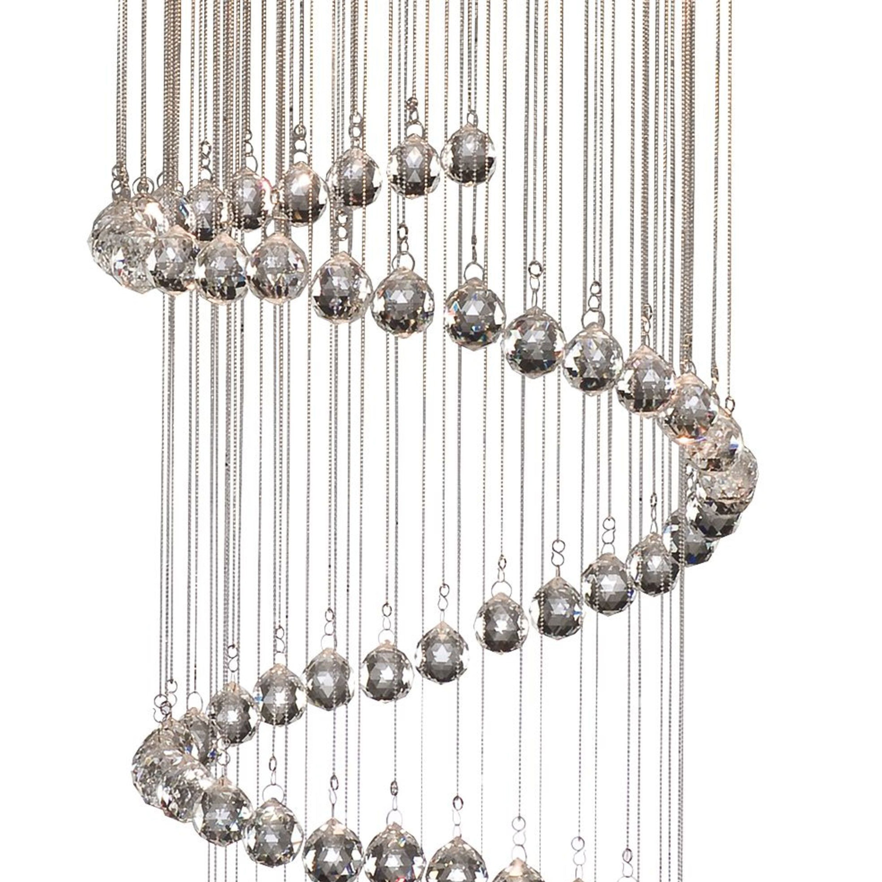 Sospensione Contemporanea Corrider Acciaio Cromo Vetro 3 Luci G9