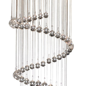 Sospensione Contemporanea Corrider Acciaio Cromo Vetro 3 Luci G9