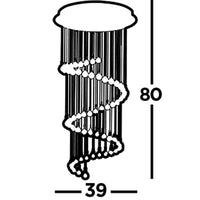 Sospensione Contemporanea Corrider Acciaio Cromo Vetro 3 Luci G9