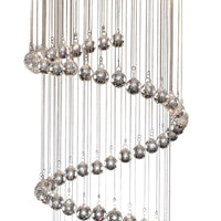 Sospensione Contemporanea Corrider Acciaio Cromo Vetro 3 Luci G9