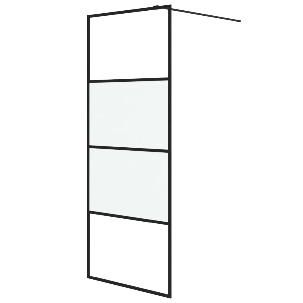 Parete Doccia Walk in Nera 80x195 cm Vetro Semi Smerigliato ESG 152125