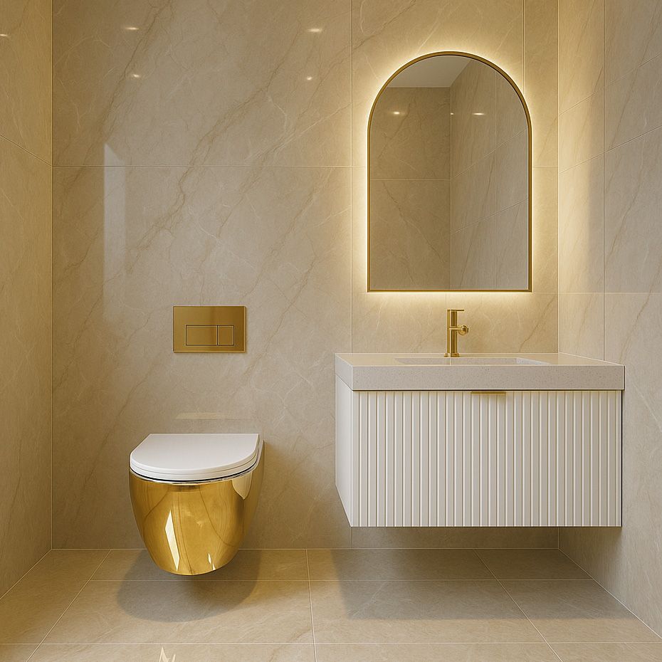 Vaso Wc Sospeso Rea Carlo Mini Tornado Nf White Gold