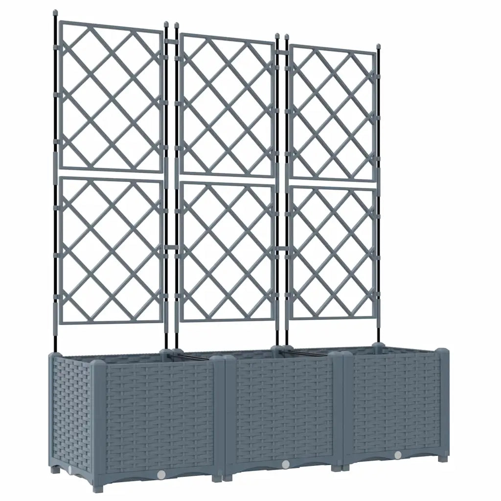 Vaso da giardino 3 pcs Grigio Chiaro 120 x 40 x 143 cm Plastica 42002886
