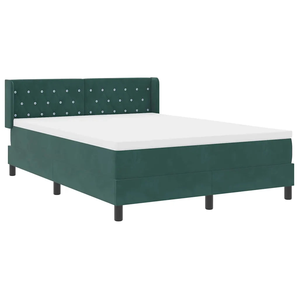 Letto a molle con testiera Verde Scuro 200 x 140 cm Velluto 3341417