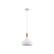 Lampadario Contemporaneo Sabinar Medio 1 Luce Acciaio Bianco