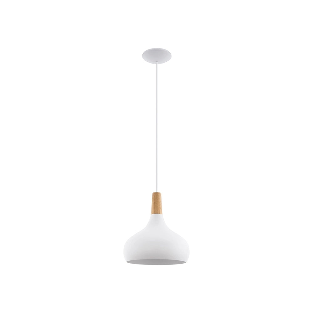 Lampadario Contemporaneo Sabinar Medio 1 Luce Acciaio Bianco