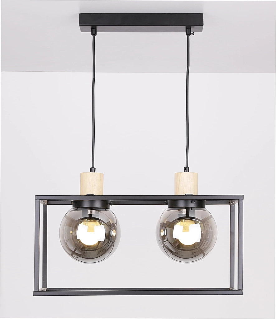 Lampada a sospensione Candellux Retro 2xE27 40W nera
