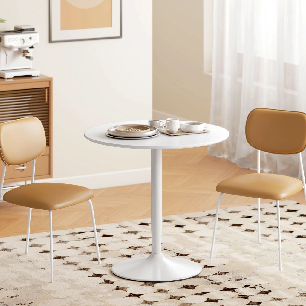Tavolo da pranzo per 2 persone ¨C zephmum ¨C rotondo, bianco, 80x75 cm
