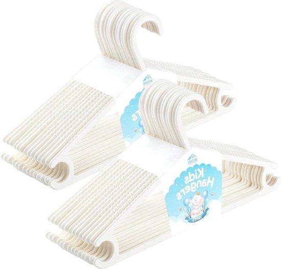 32 pezzi di appoggi per bambini in plastica - appoggi per piccoli abiti - antiscivolo - bianco