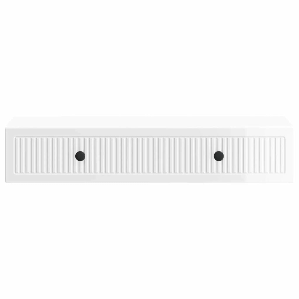 Tavolino da Parete Laterale Bianco Lucido 87,5 x 34,5 x 17 cm 897989