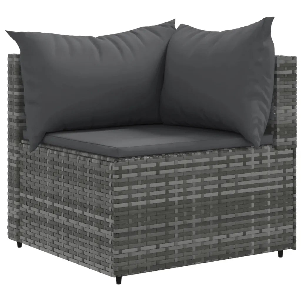 Set Divano da Giardino 10 pz con Cuscini Grigio in Polyrattan 3308322