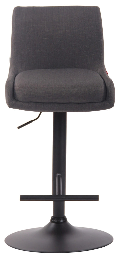 Sgabello Bancone Imbottito Club in Tessuto grigio scuro,nero