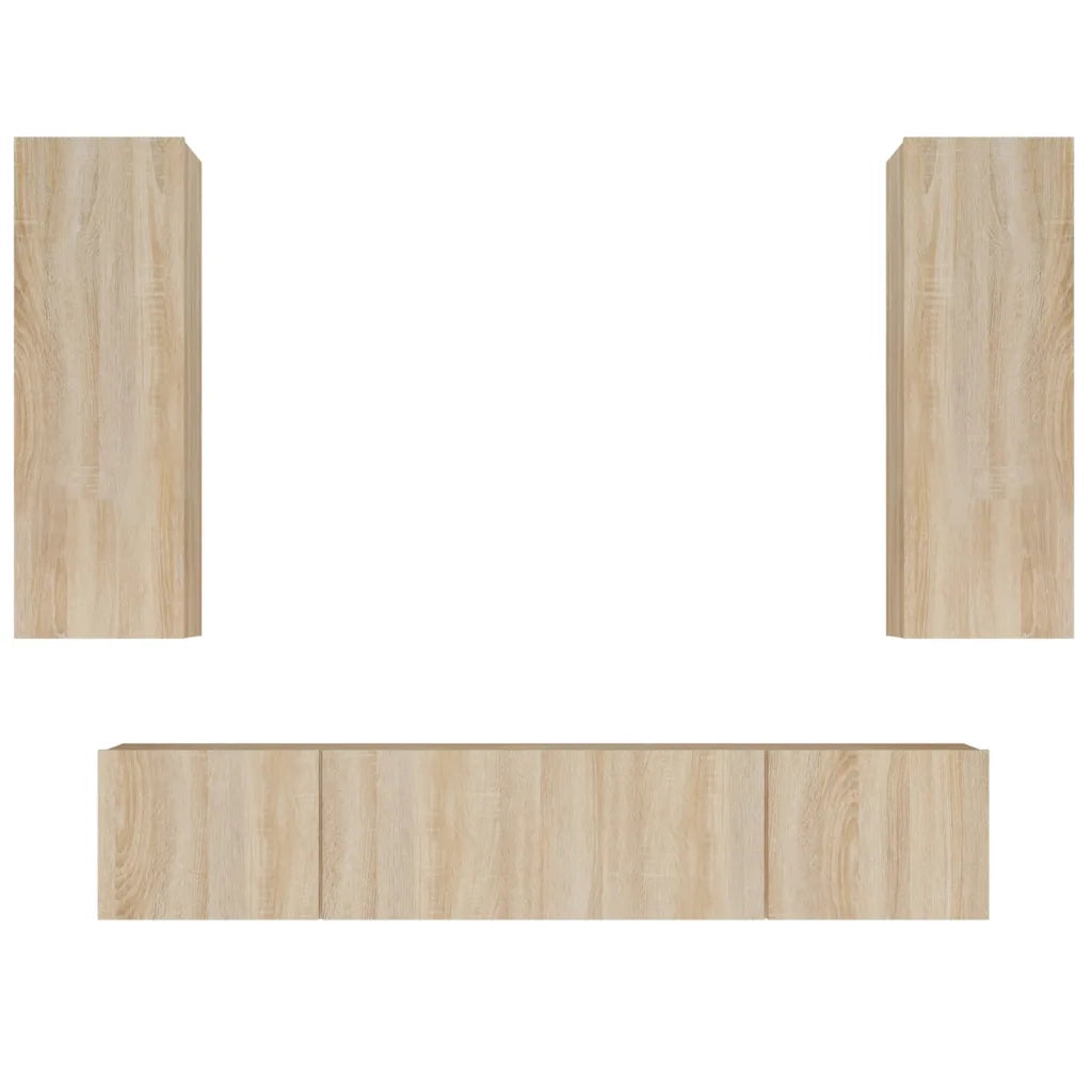 Set di Mobili Porta TV 4 pz Rovere Sonoma in Legno Multistrato 3114200