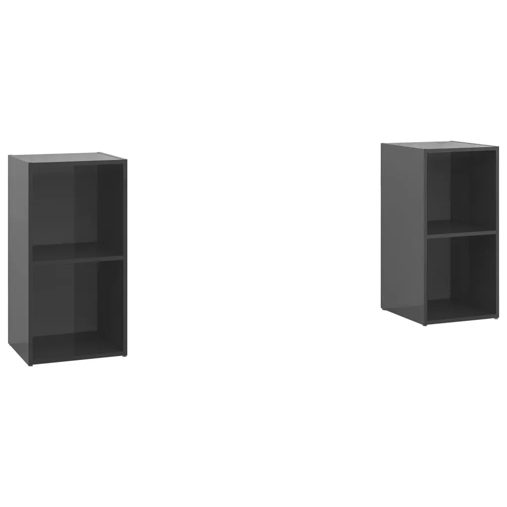 Mobili TV 2 pz | Armadietto TV | Mobile Porta TV Grigio Lucido 72x35x36,5 cm in Legno Multistrato