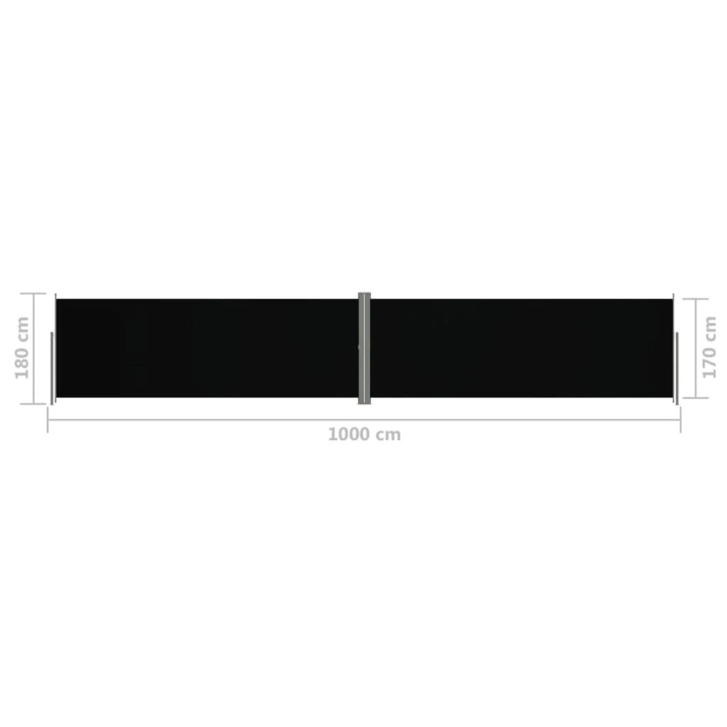 Tenda da sole laterale retrattile/schermo privacy per patio giardino terrazza balcone 180 x 1000 cm nero 02_0007441