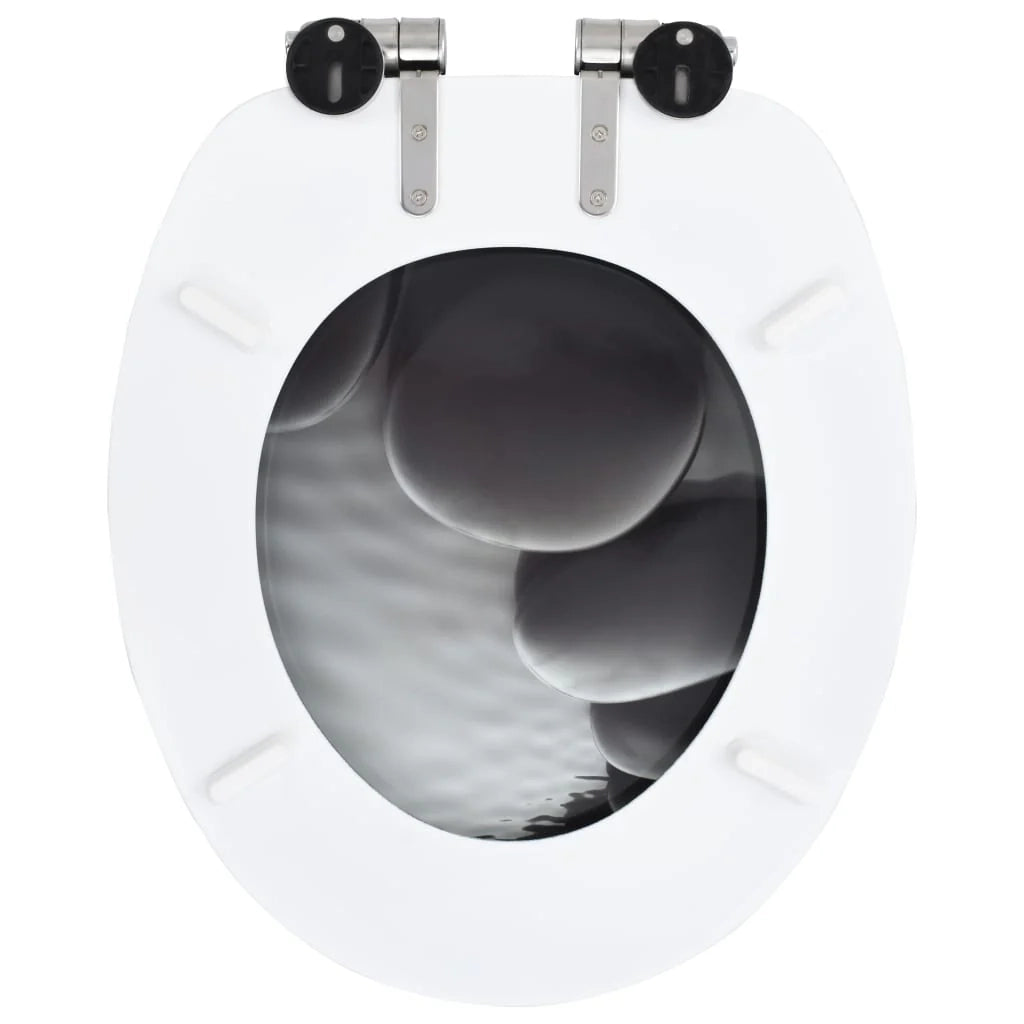 Sedile WC con coperchio in MDF con chiusura ammortizzata design pietra 02_0002898