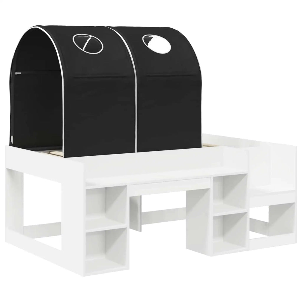 Letto con Tunnel 4 pcs Bianco e Nero Legno ingegnerizzato 3423502