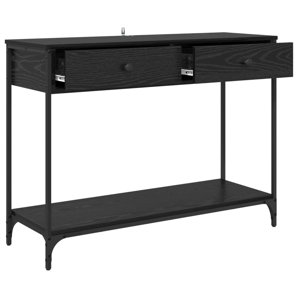 Tavolo consolle con cassetto Rovere Nero 100 x 34,5 x 75 cm 882243
